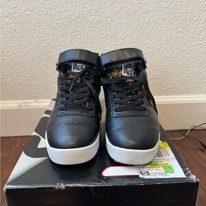 Fila Black High-Tops with White Soles